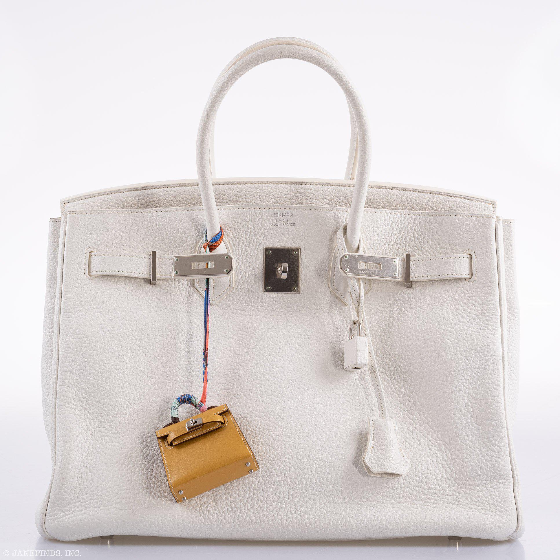 Hermes Birkin 35 White Clemence leather Palladium Hardware - N Square