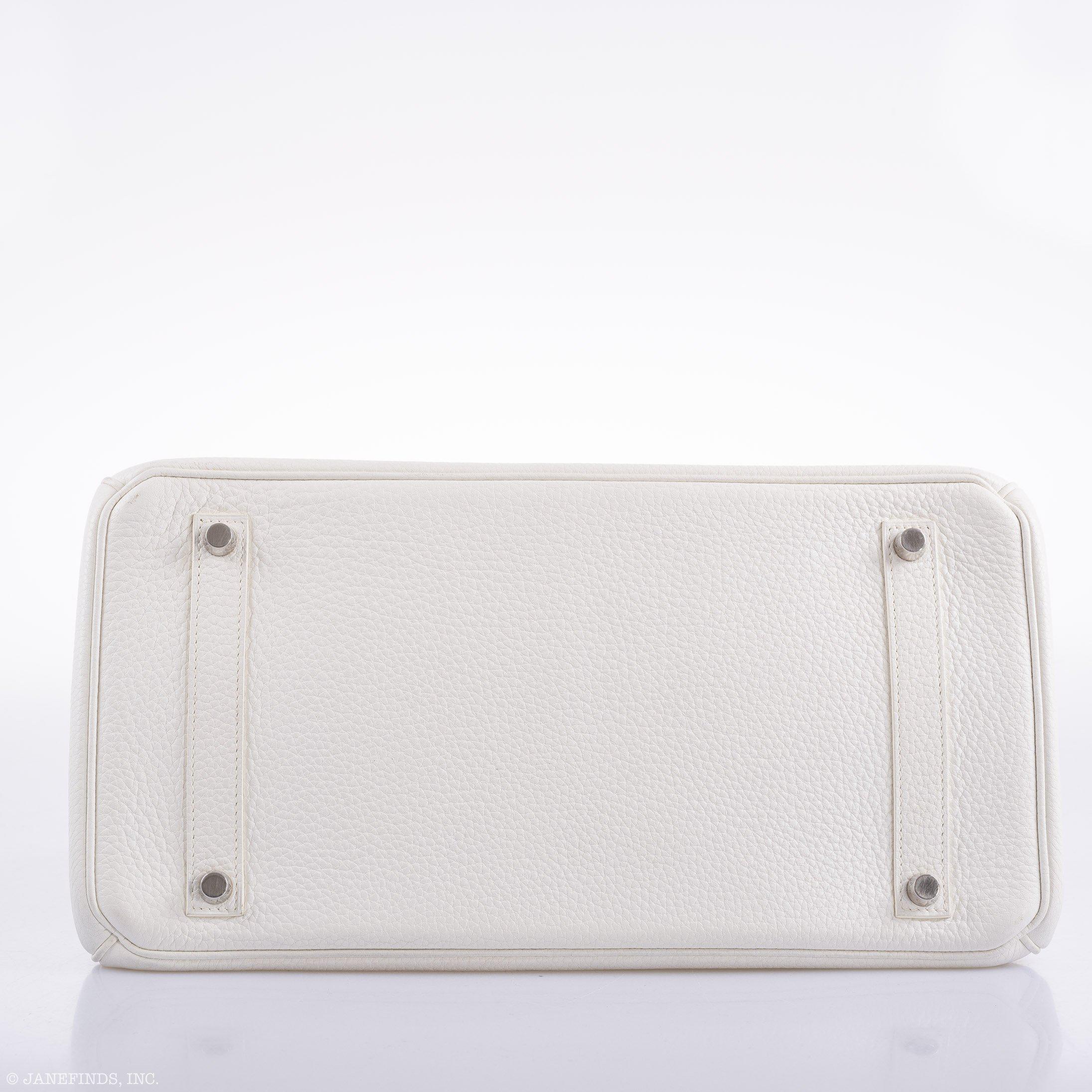 Hermes Birkin 35 White Clemence leather Palladium Hardware - N Square
