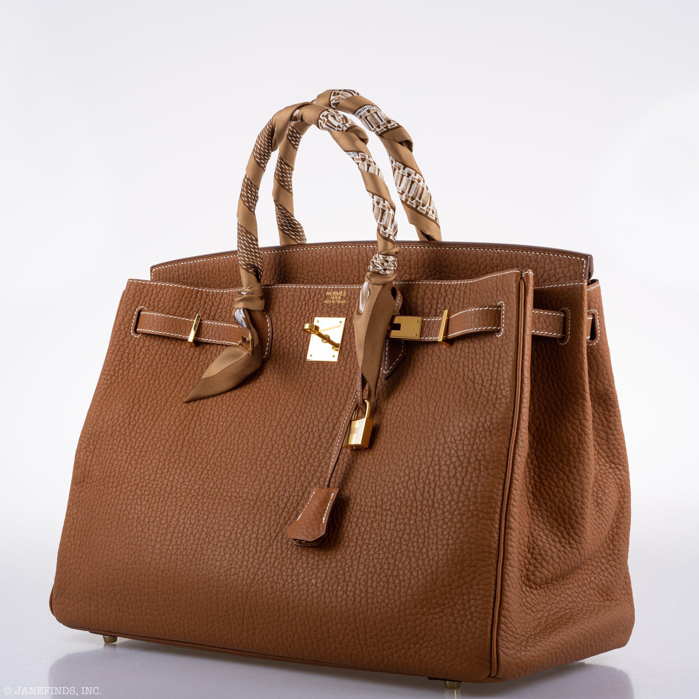 Hermes Birkin 40 Gold Fjord Leather Gold Hardware - Square L