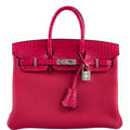Hermes Birkin Touch 25 Framboise Togo & Matte Alligator Palladium Hardware - 2021, Z