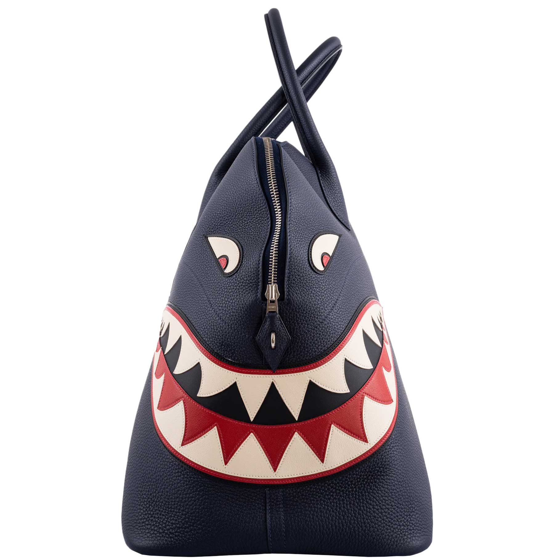 Hermes Bolide 40 Shark Indigo Blue Togo Unisex Bag Palladium Hardware