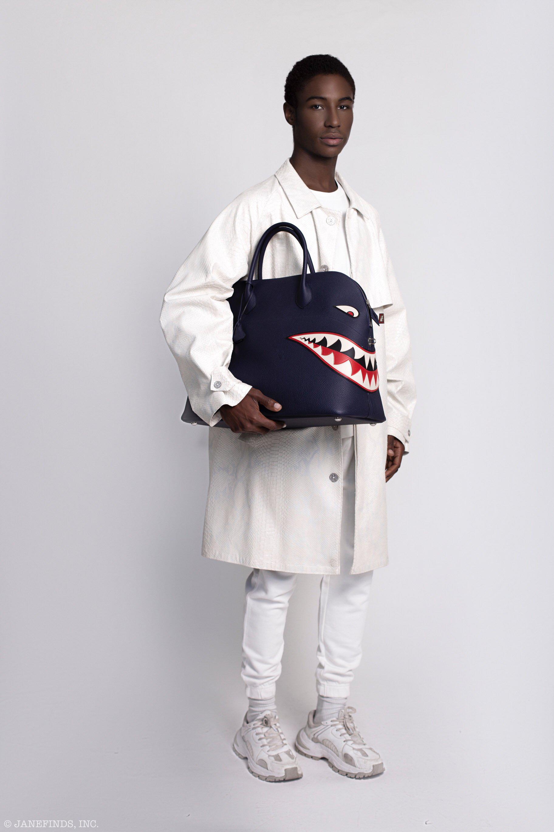 Hermes Bolide 40 Shark Indigo Blue Togo Unisex Bag Palladium Hardware