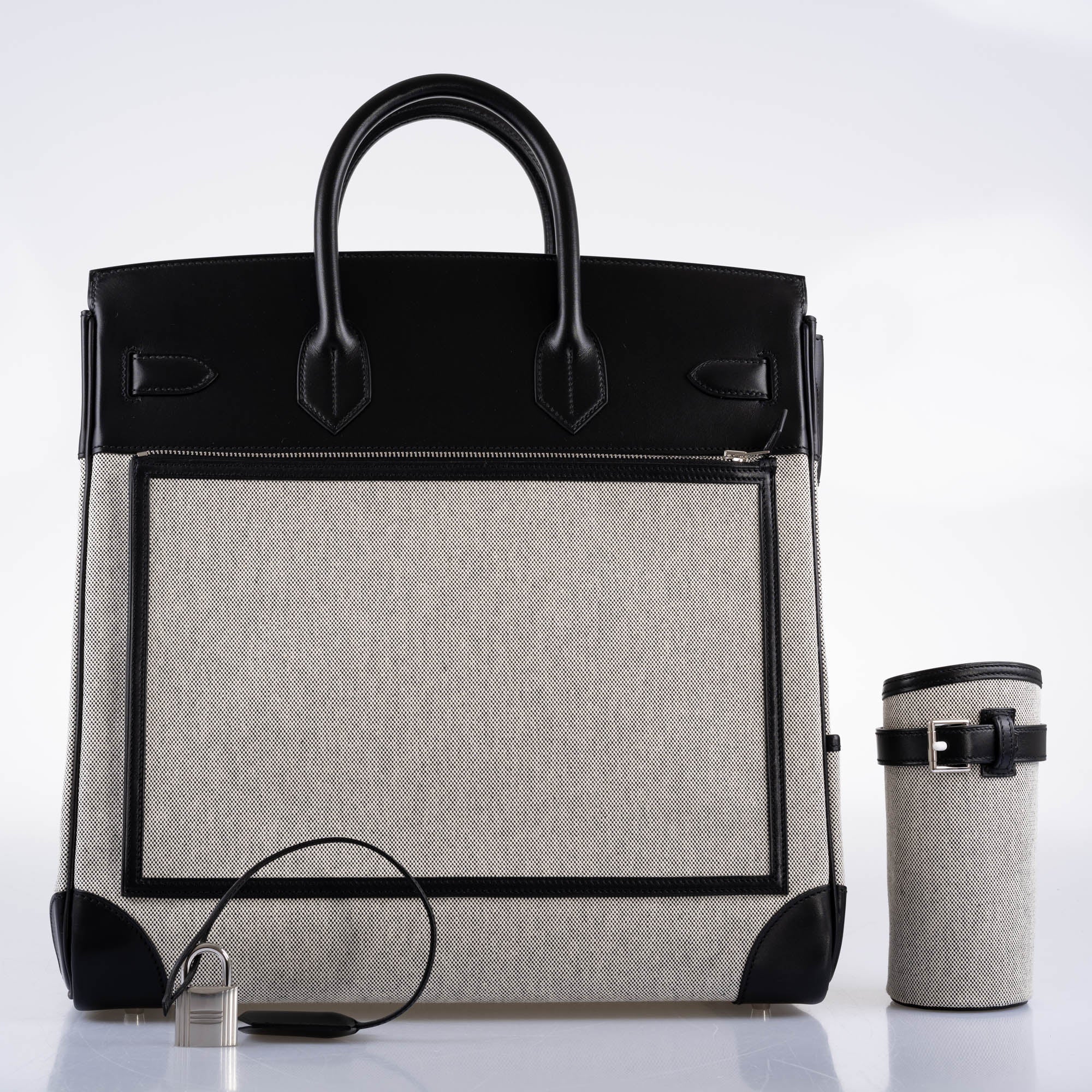 Hermes Cargo HAC Birkin 40 Black Box & Toile with Palladium Hardware - 2021, Z
