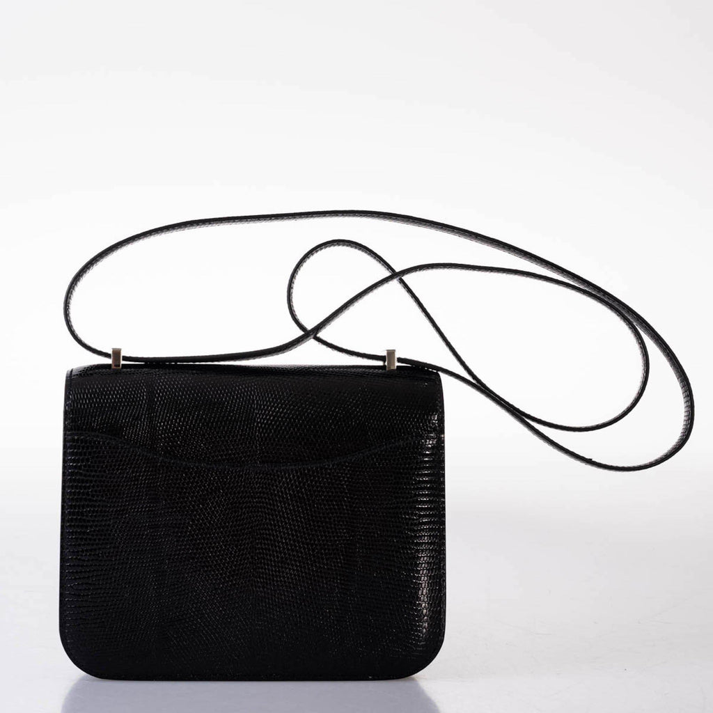 Hermes Constance 18 Black Salvator Lizard Palladium Hardware - 2021, Z