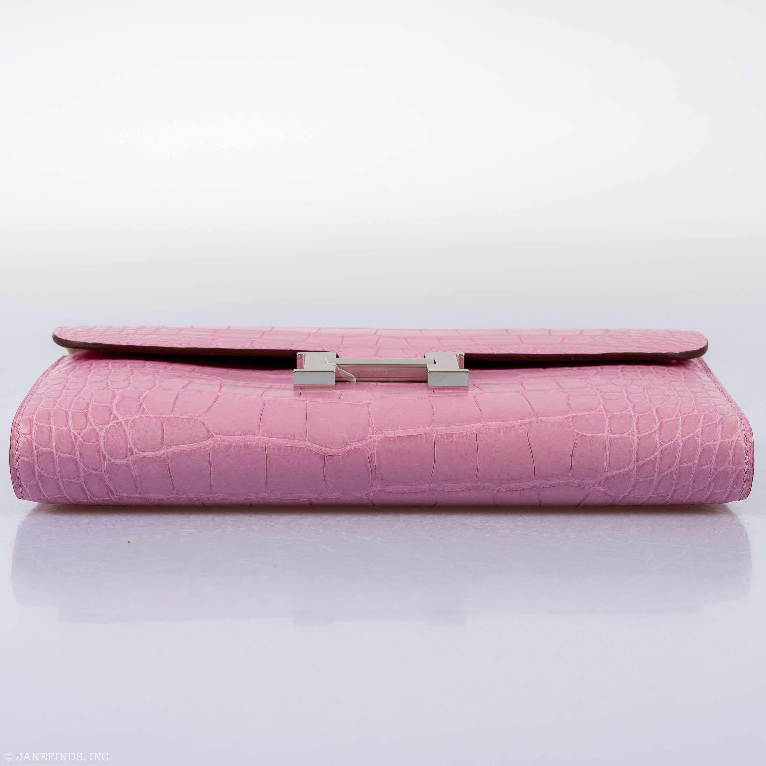 Hermes Constance Long Wallet Bubblegum Pink 5P Matte Alligator Palladium Hardware - 2020, Y