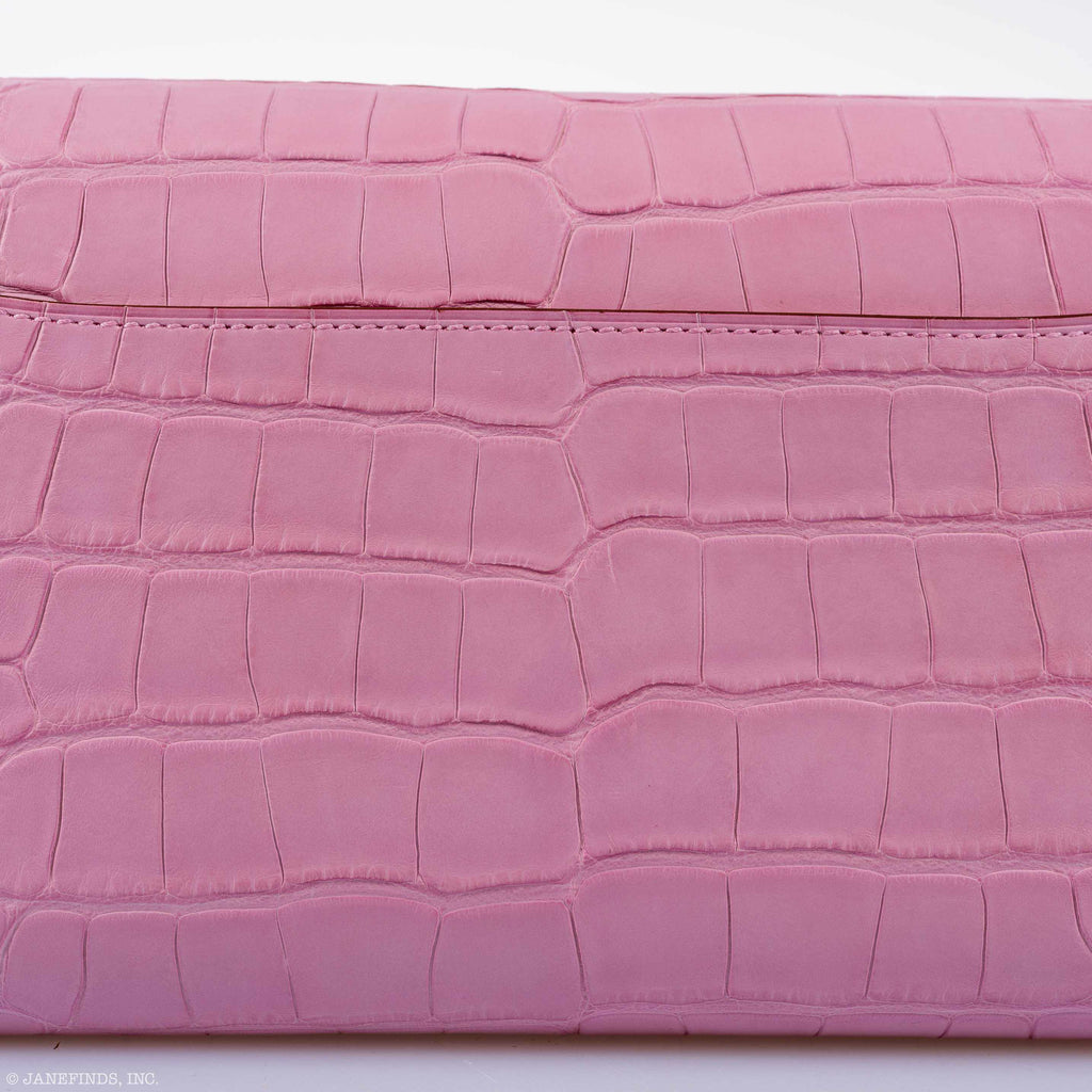 Hermes Constance Long Wallet Bubblegum Pink 5P Matte Alligator Palladium Hardware - 2020, Y