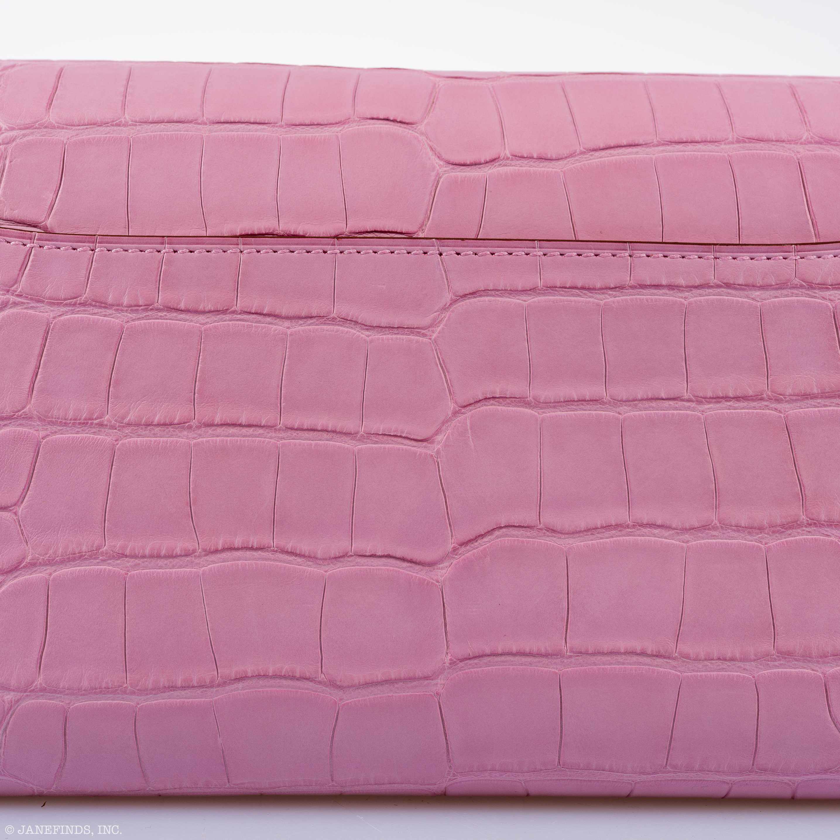 Hermes Constance Long Wallet Bubblegum Pink 5P Matte Alligator Palladium Hardware - 2020, Y