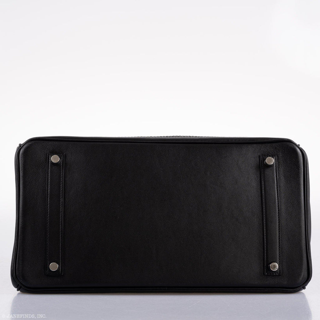 Hermes Ghillies Birkin 35 Black Togo & Evergrain with Palladium Hardware - 2015, T