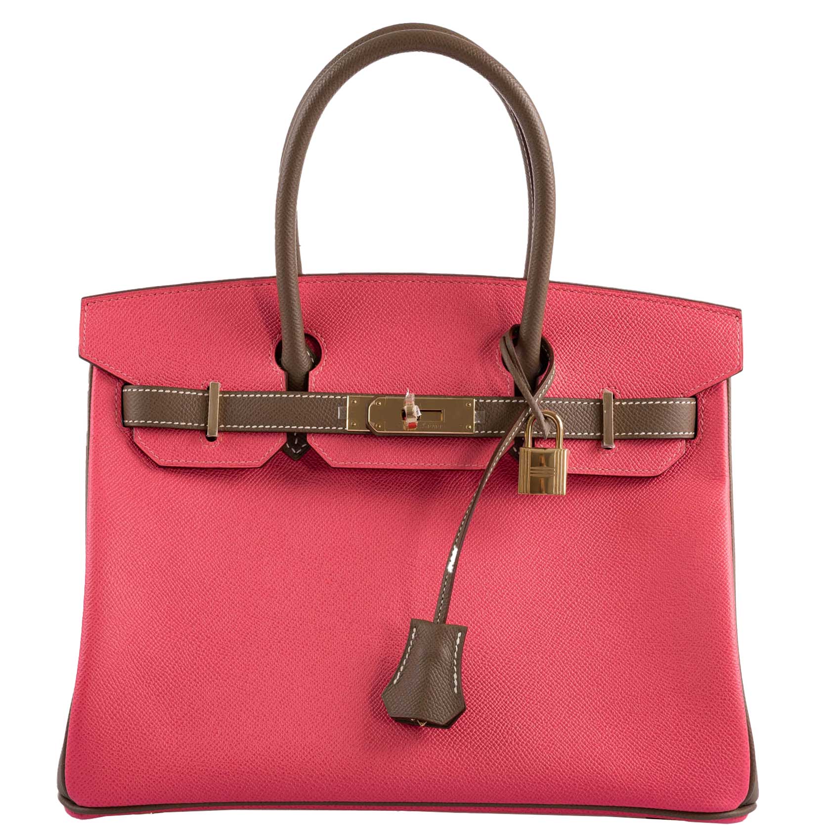 Hermes HSS Birkin 30 Rose Azalee & Etoupe Epsom with Permabrass Hardware - 2017, A