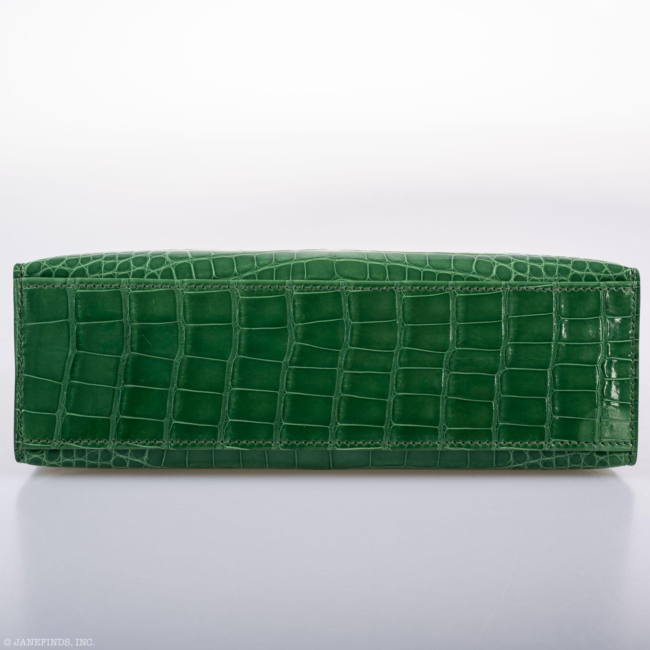 Hermes JPG Kelly Pochette Cactus Alligator with Gold Hardware - 2017, A