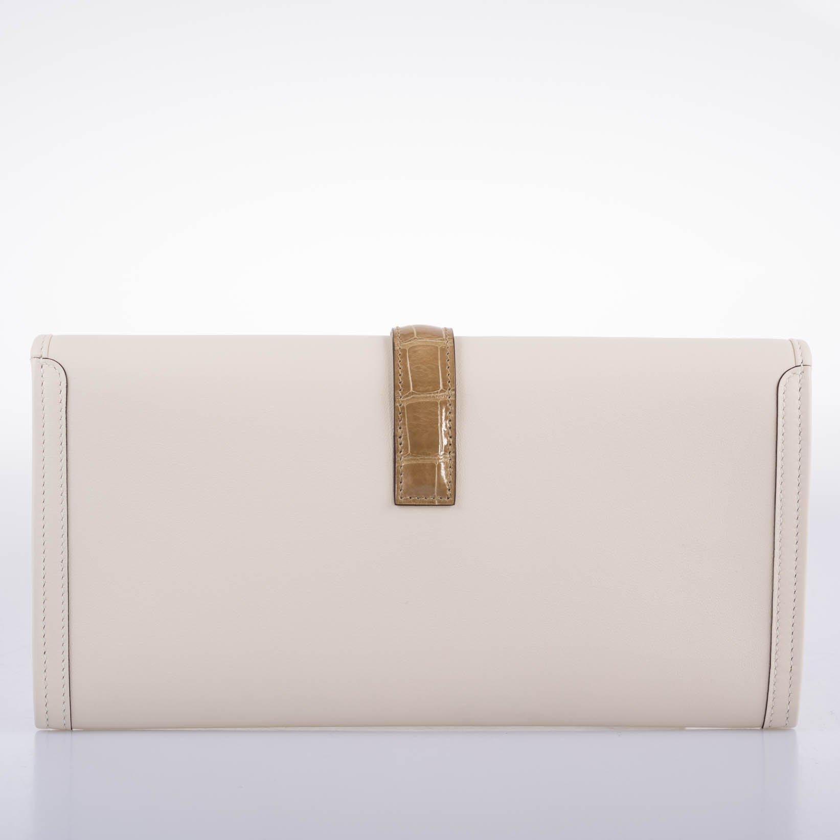 Hermes Jige Elan 29 Touch Nata Beige Swift Leather & Sable Alligator - 2021, Z