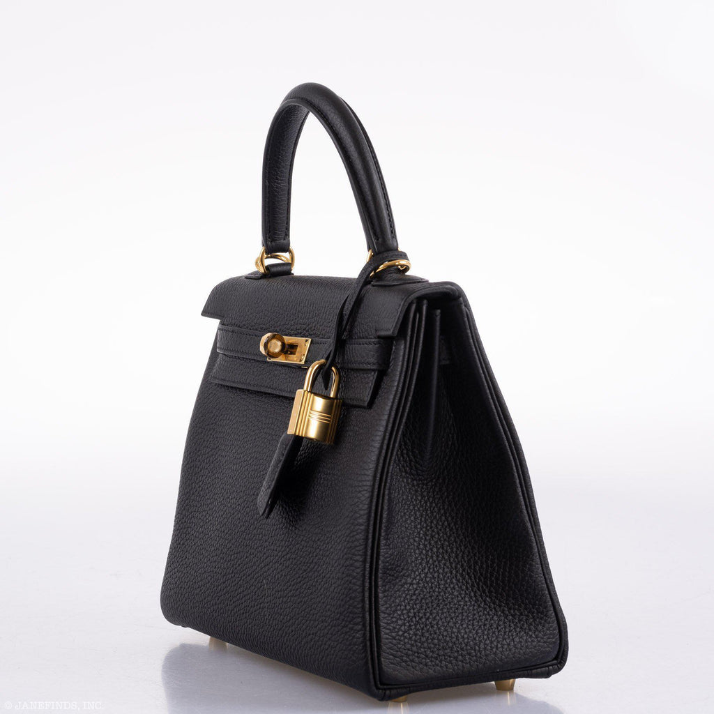 Hermes Kelly 25 Retourne Black Togo Gold Hardware - 2020, Y