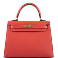 Hermes Kelly 25 Sellier Rose Jaipur Epsom Gold Hardware - 2017, A