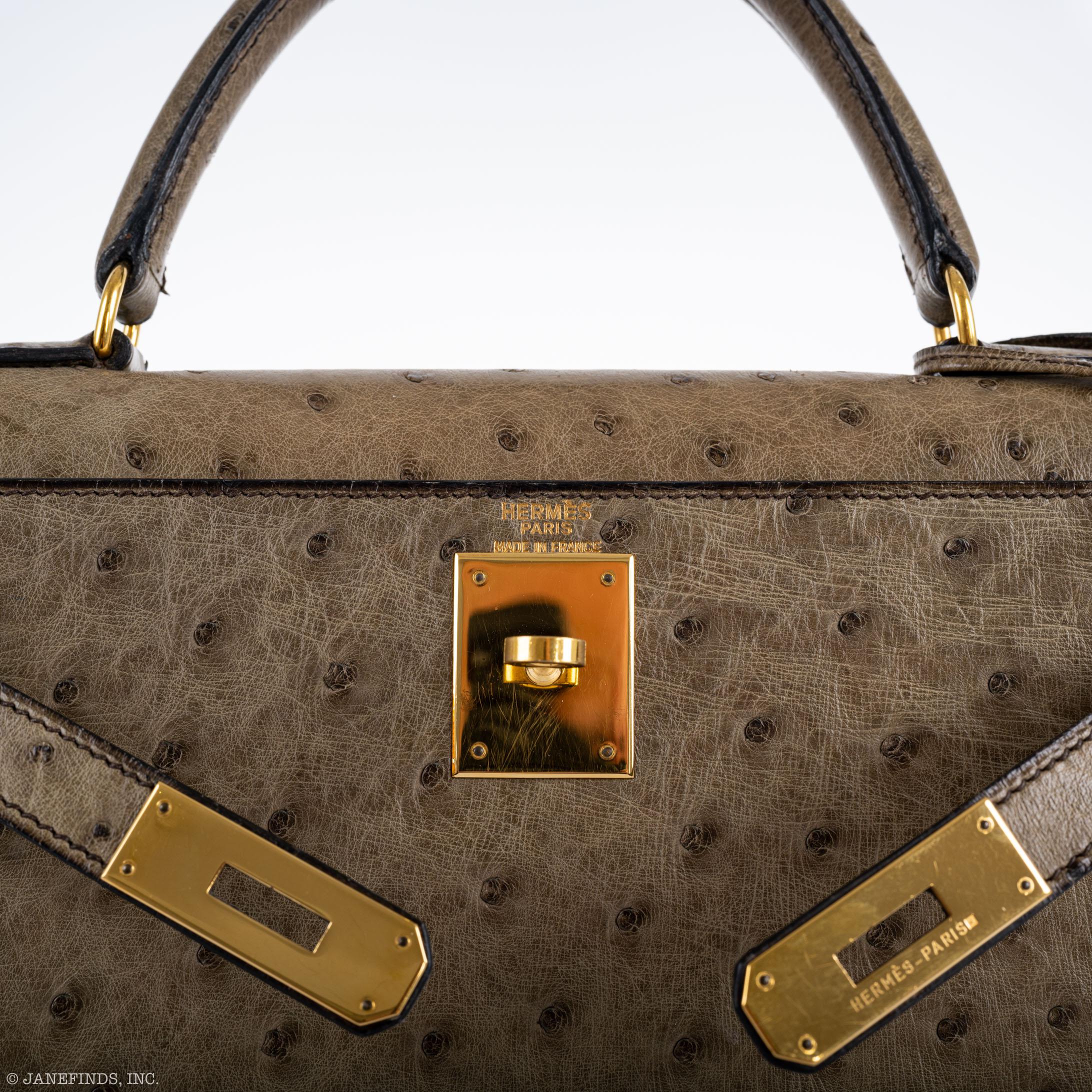 Hermes Kelly 28 Sellier Mousse Ostrich Gold Hardware - Circle W