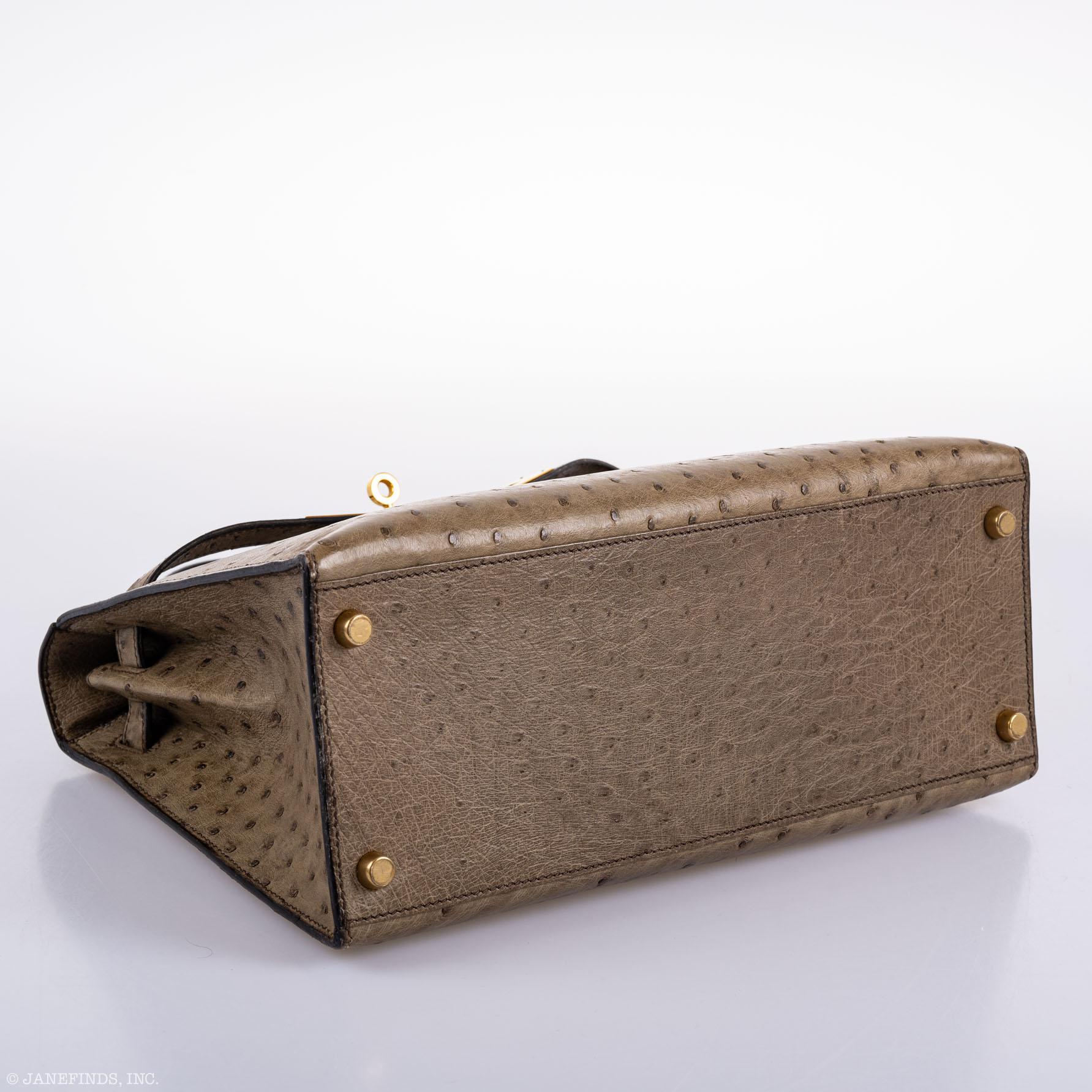 Hermes Kelly 28 Sellier Mousse Ostrich Gold Hardware - Circle W