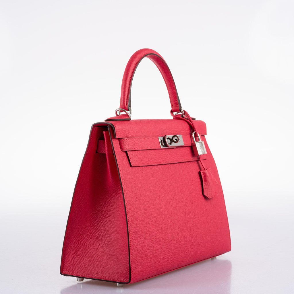 Hermes Kelly 28 Sellier Rose Extreme Epsom leather Palladium Hardware - 2019, D