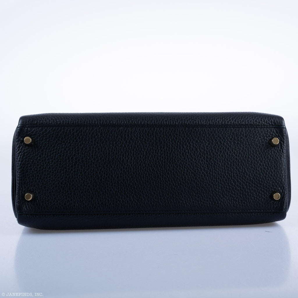 Hermes Kelly 32 Black Togo Gold Hardware - 2015, T