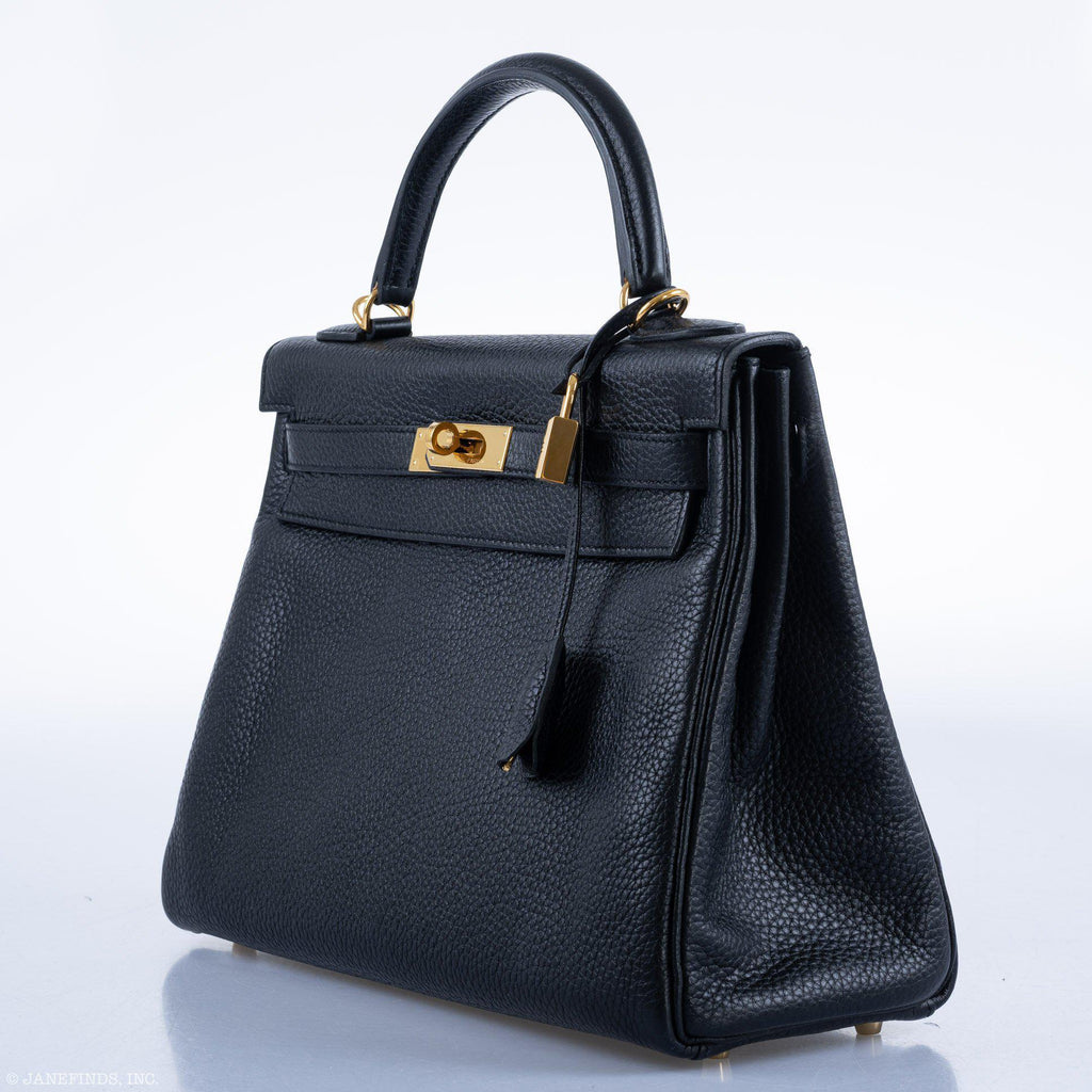 Hermes Kelly 32 Black Togo Gold Hardware - 2015, T