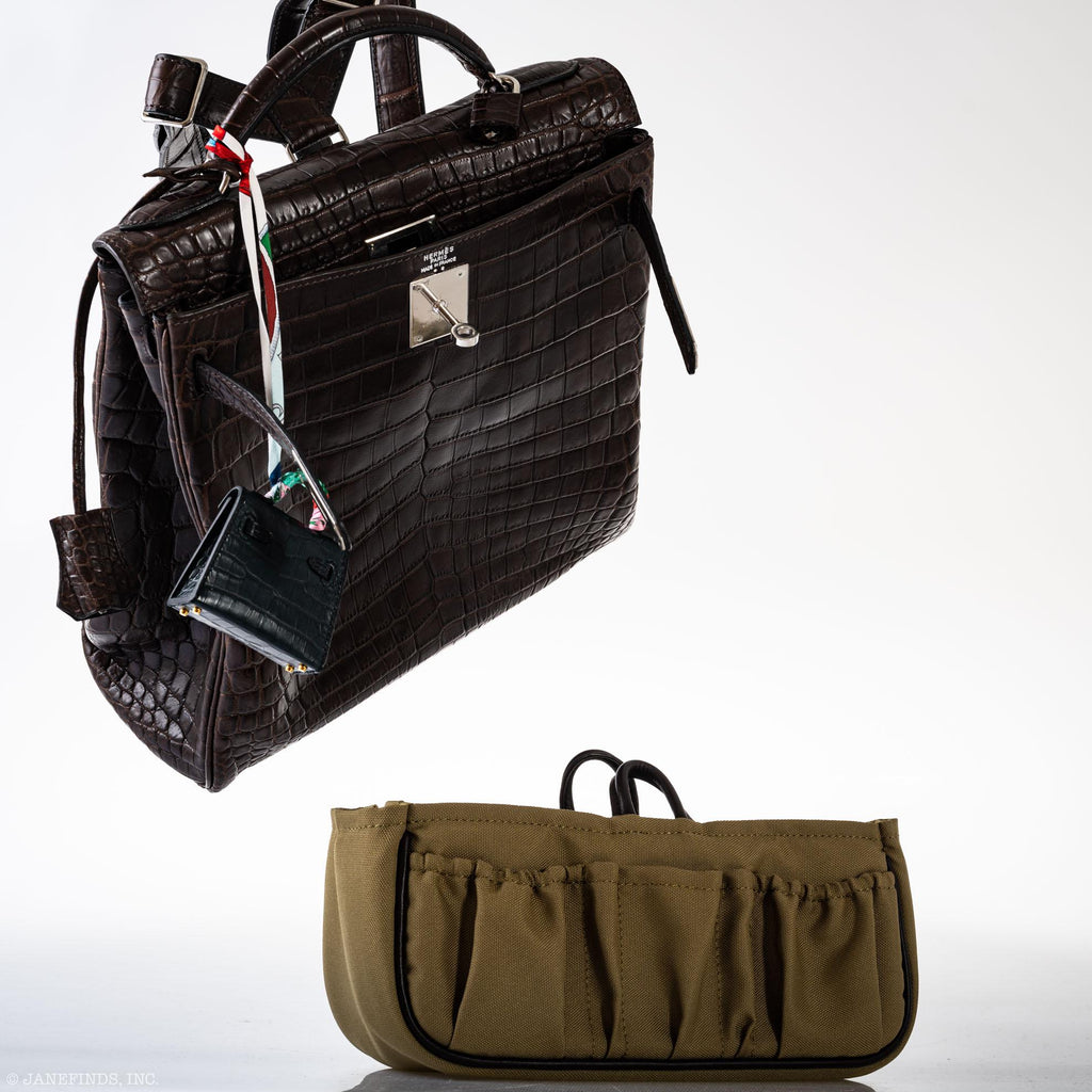 Hermes Kelly Ado 27 Matte Havane Nilo Crocodile with Palladium Hardware - 2001, E Square