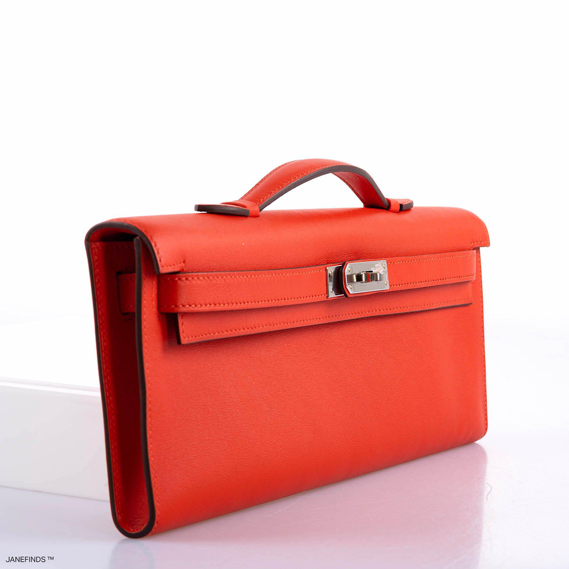 Hermes Kelly Cut Capucine Swift leather Palladium Hardware - 2018, C