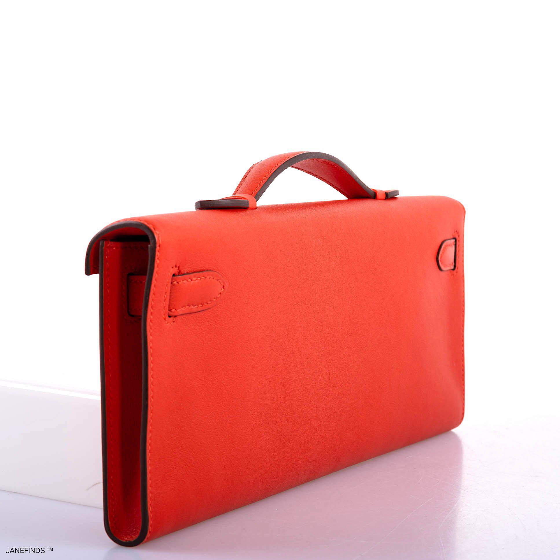 Hermes Kelly Cut Capucine Swift leather Palladium Hardware - 2018, C