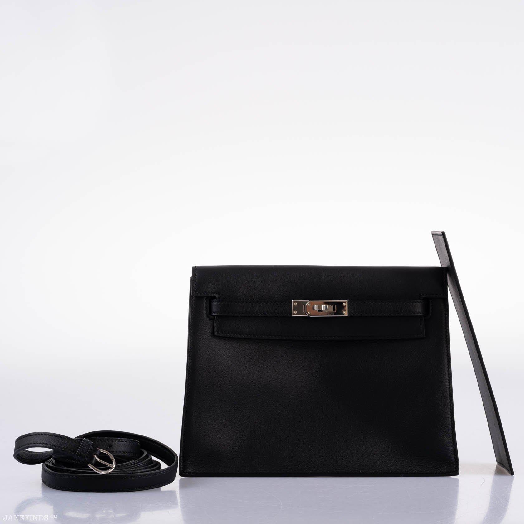 Hermes Kelly Danse II Black Swift with Palladium Hardware - 2020, Y