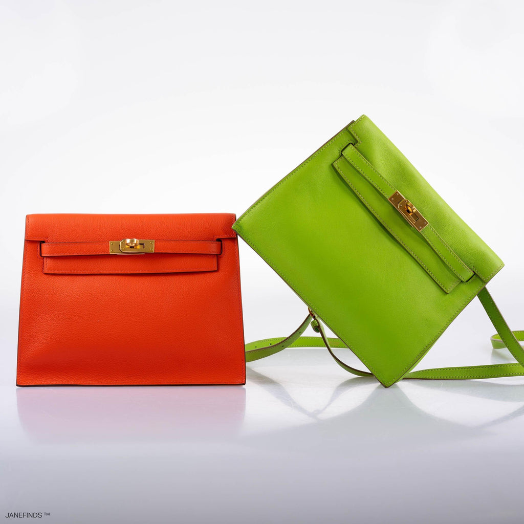 Hermes Kelly Danse II Vert Cru Swift with Gold Hardware - 2004, H Square