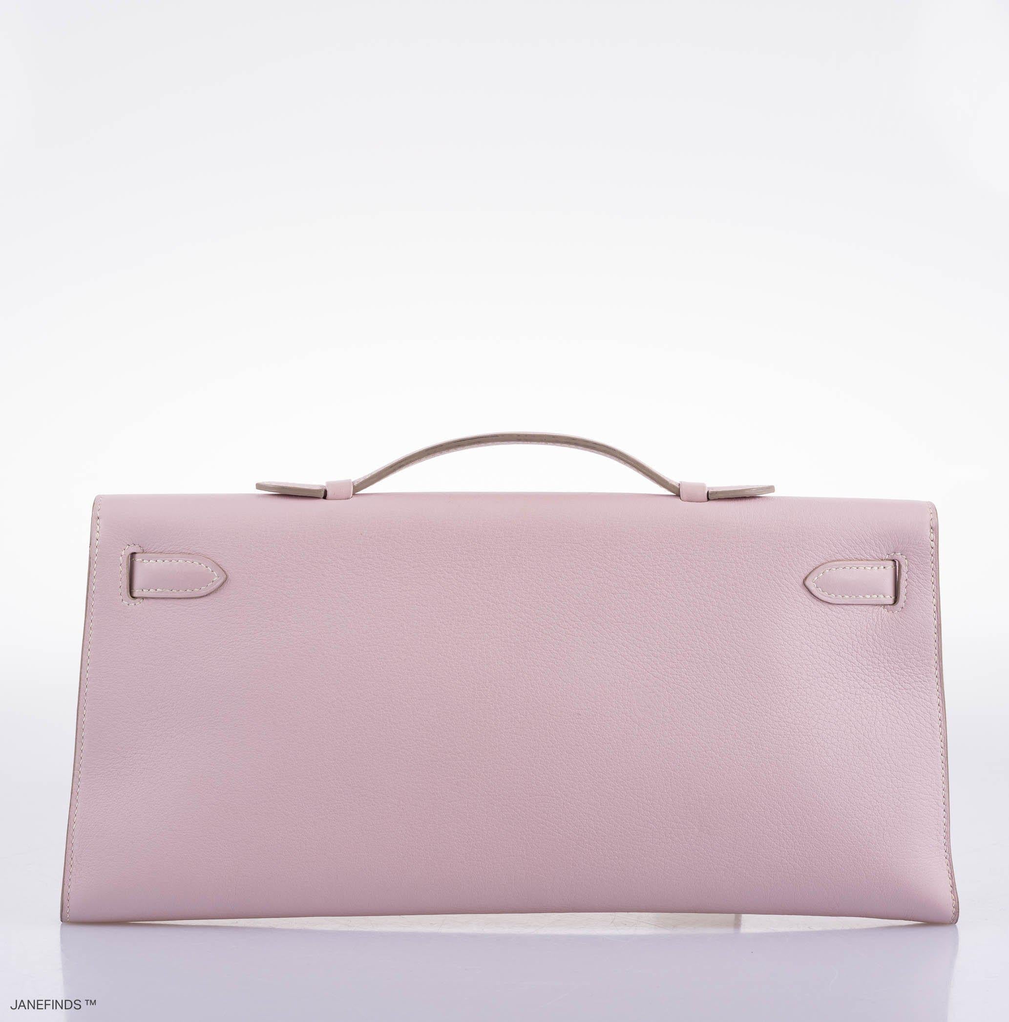 Hermes Kelly Longue Rose Dragee Evergrain with Palladium Hardware - 2007, K Square