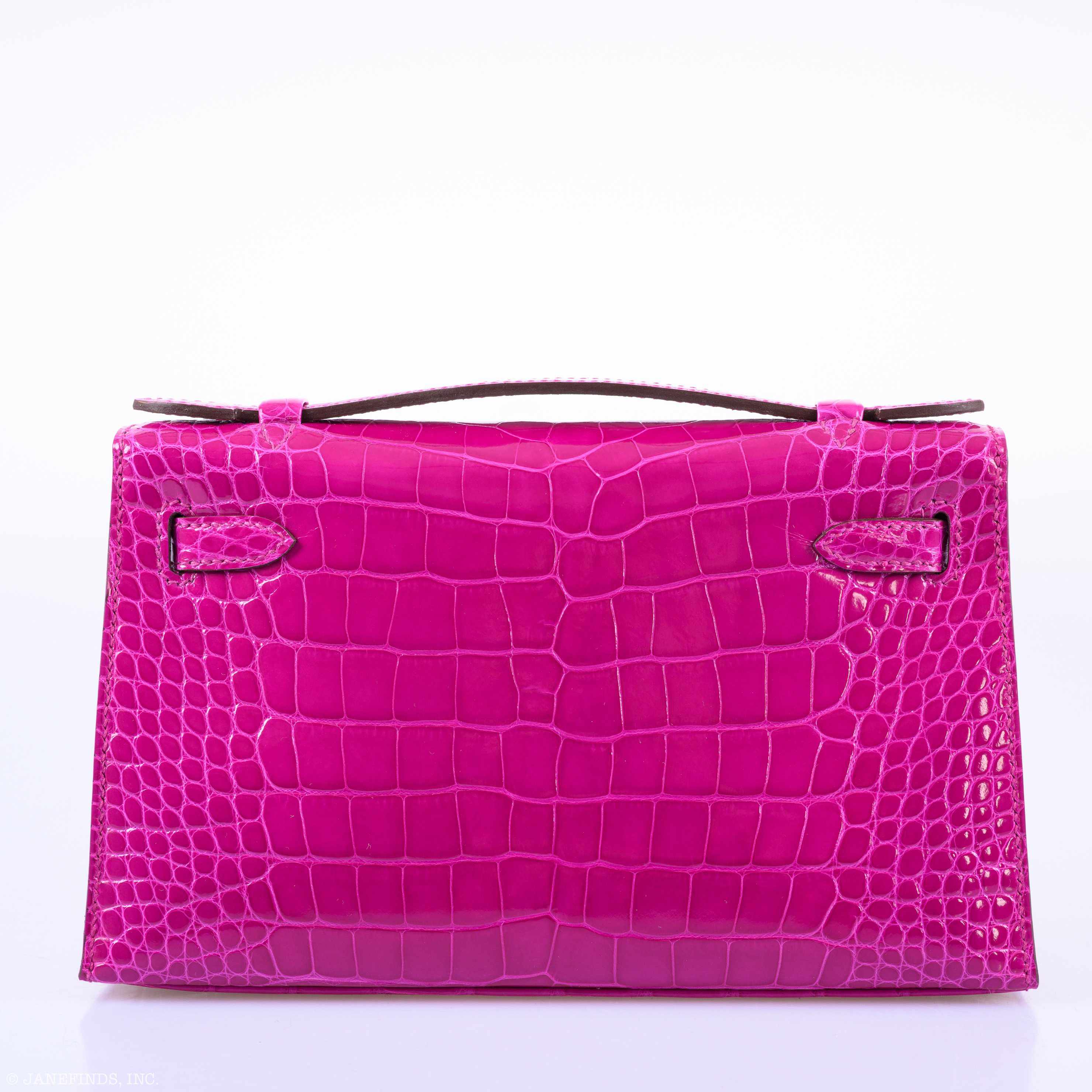 Hermes Kelly Mini Pochette Rose Scheherazade Shiny Alligator Gold Hardware - 2019, D