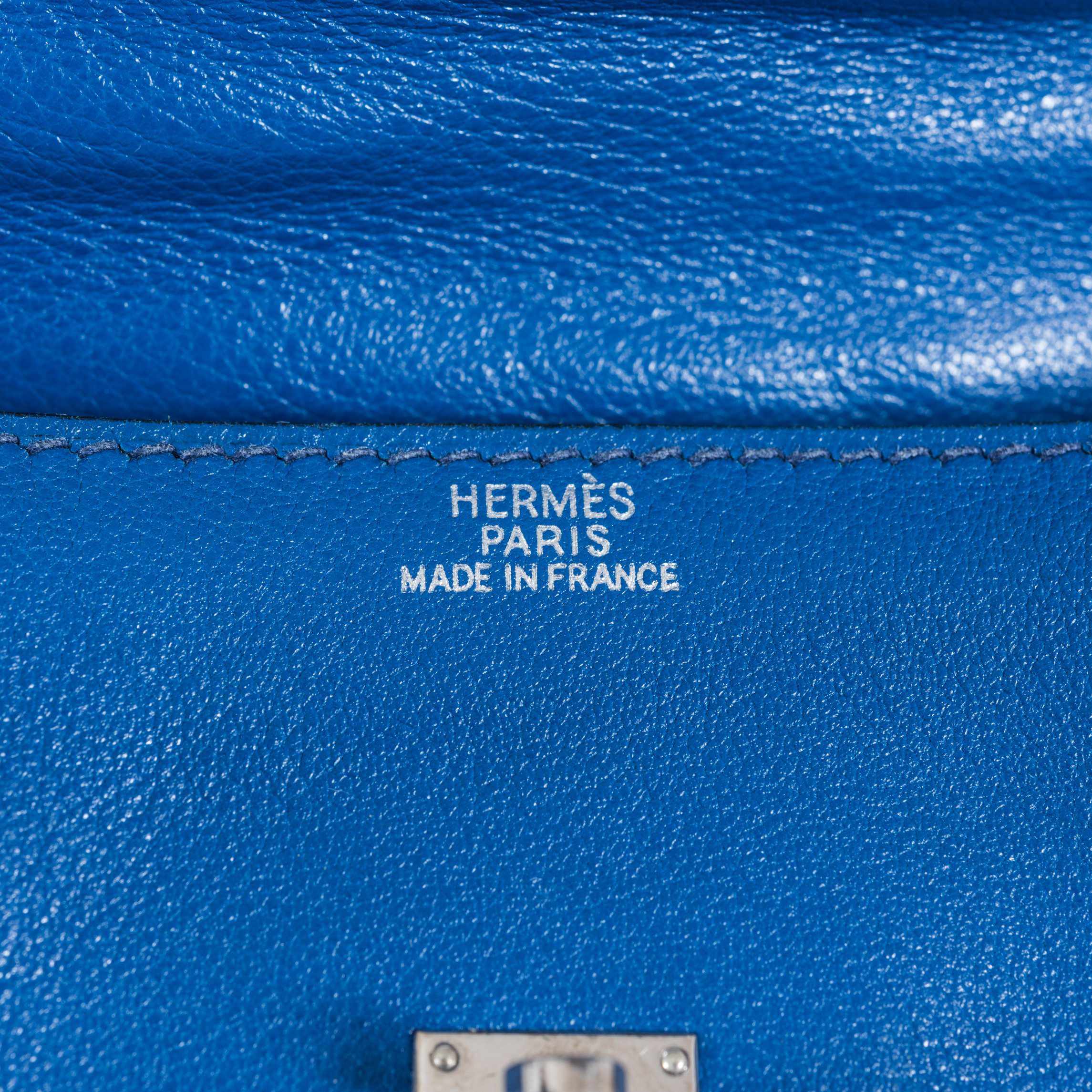 Hermes Kelly Quelle Idole Doll Bag Blue Gulliver Leather Palladium Hardware