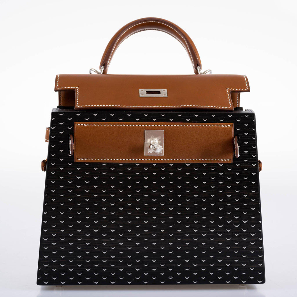 Hermes Kelly Wood 22 Bog Oak, Aluminum & Barenia with Palladium Hardware - 2021, Z