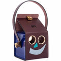 Hermes Minaudière Robot petit h Bag Blue Electric & Black Porosus Crocodile Golden Brass Hardware * Very Special
