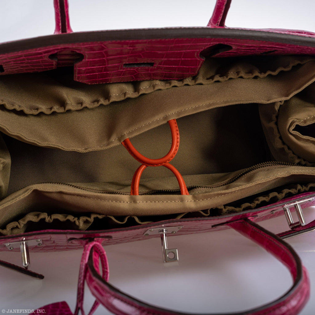 Hermes Shoulder Birkin 42 JPG Fuchsia Porosus Crocodile Palladium Hardware
