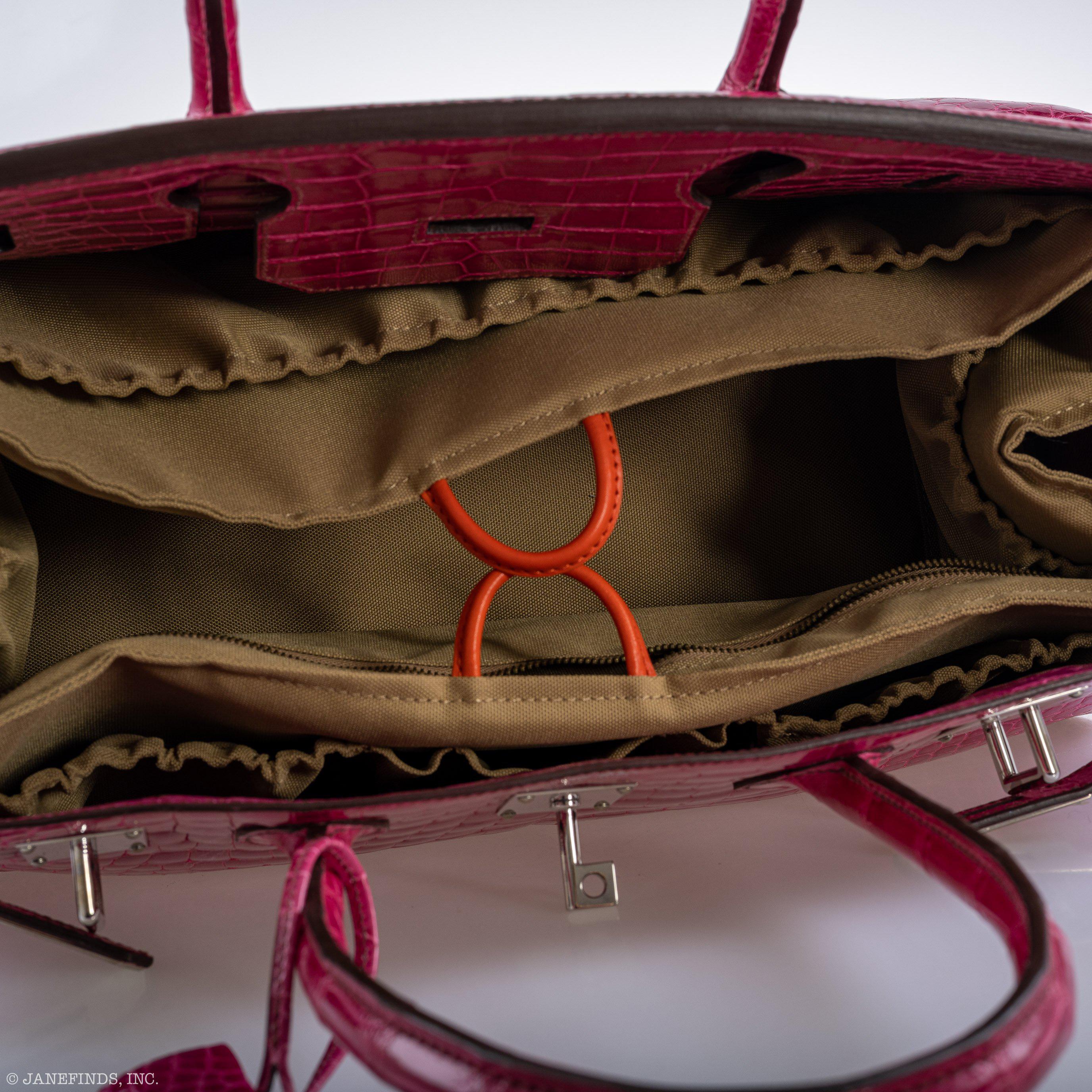 Hermes Shoulder Birkin 42 JPG Fuchsia Porosus Crocodile Palladium Hardware