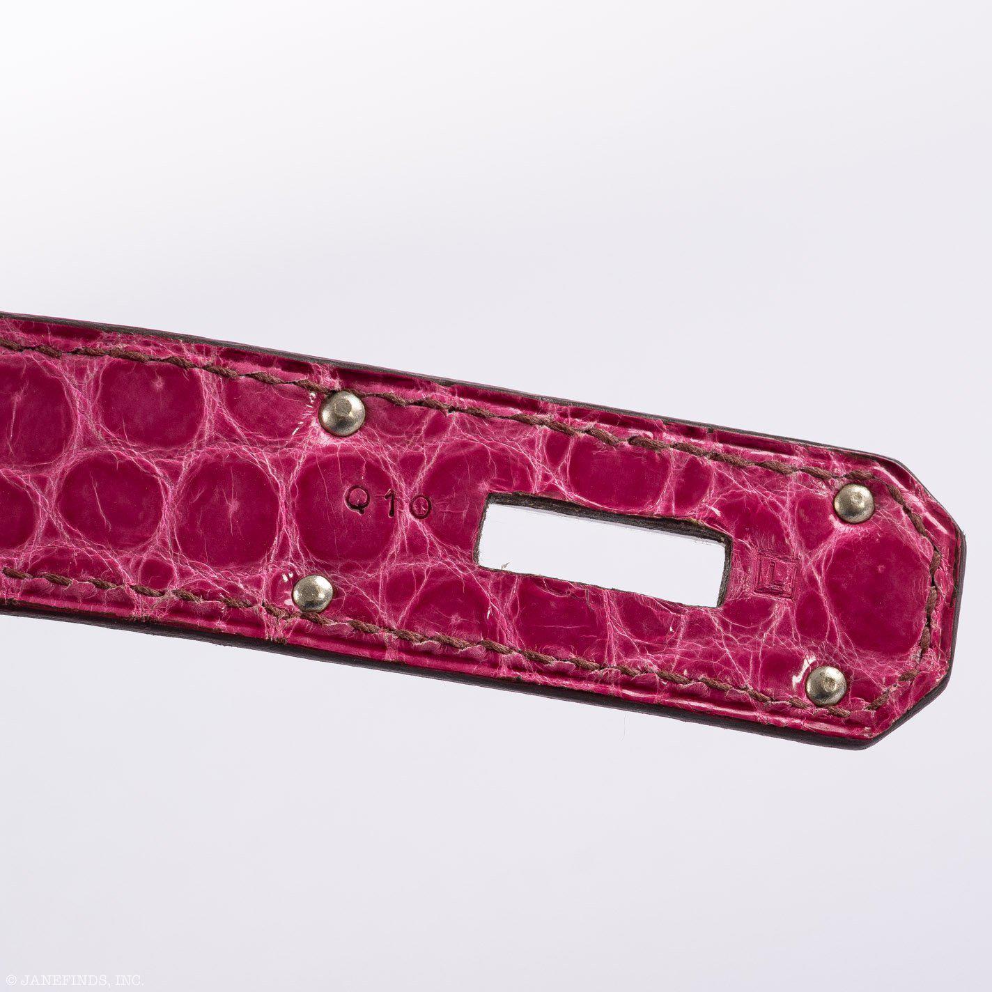 Hermes Shoulder Birkin 42 JPG Fuchsia Porosus Crocodile Palladium Hardware