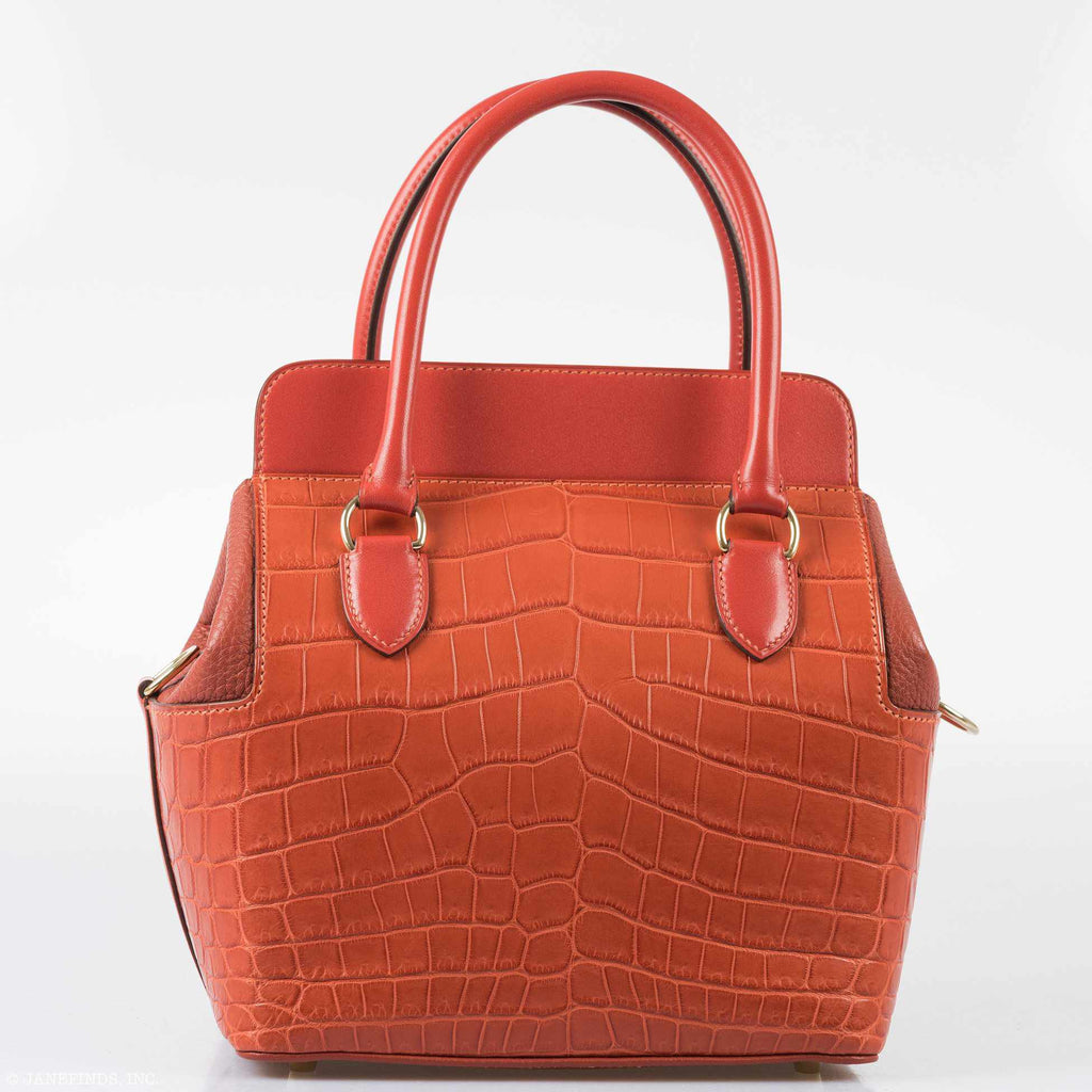 Hermes Toolbox Puzzle 20 Matte Sanguine Niloticus Crocodile & Clemence Permabrass Hardware - Limited 2019, X