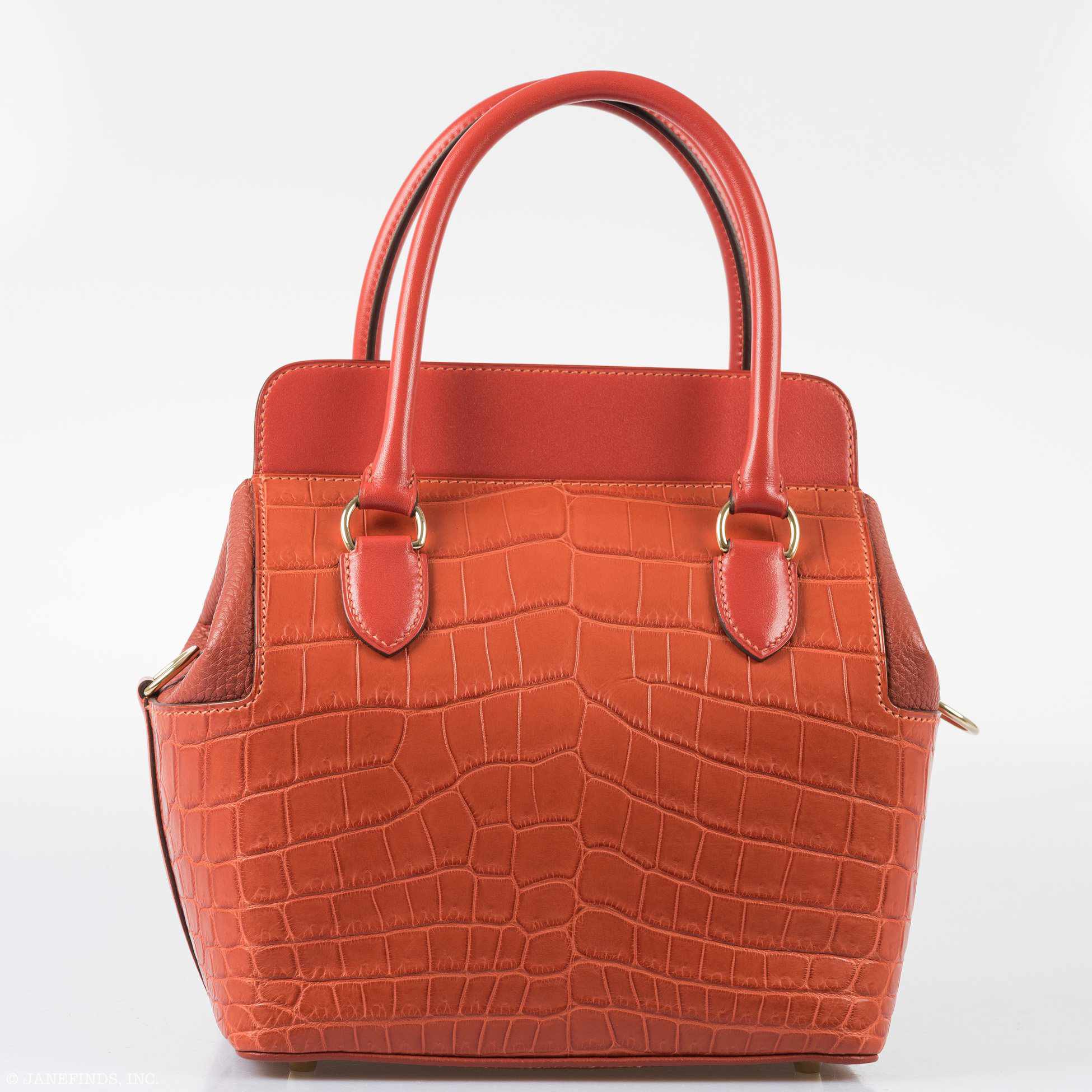 Hermes Toolbox Puzzle 20 Matte Sanguine Niloticus Crocodile & Clemence Permabrass Hardware - Limited 2019, X
