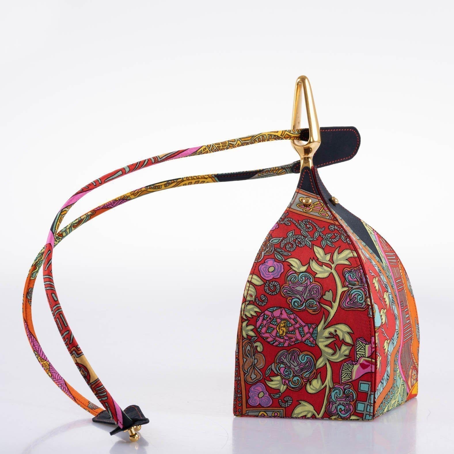 Hermes Unique Silk ‘Art des Steppes’ Yurt Runway Bag - 1991