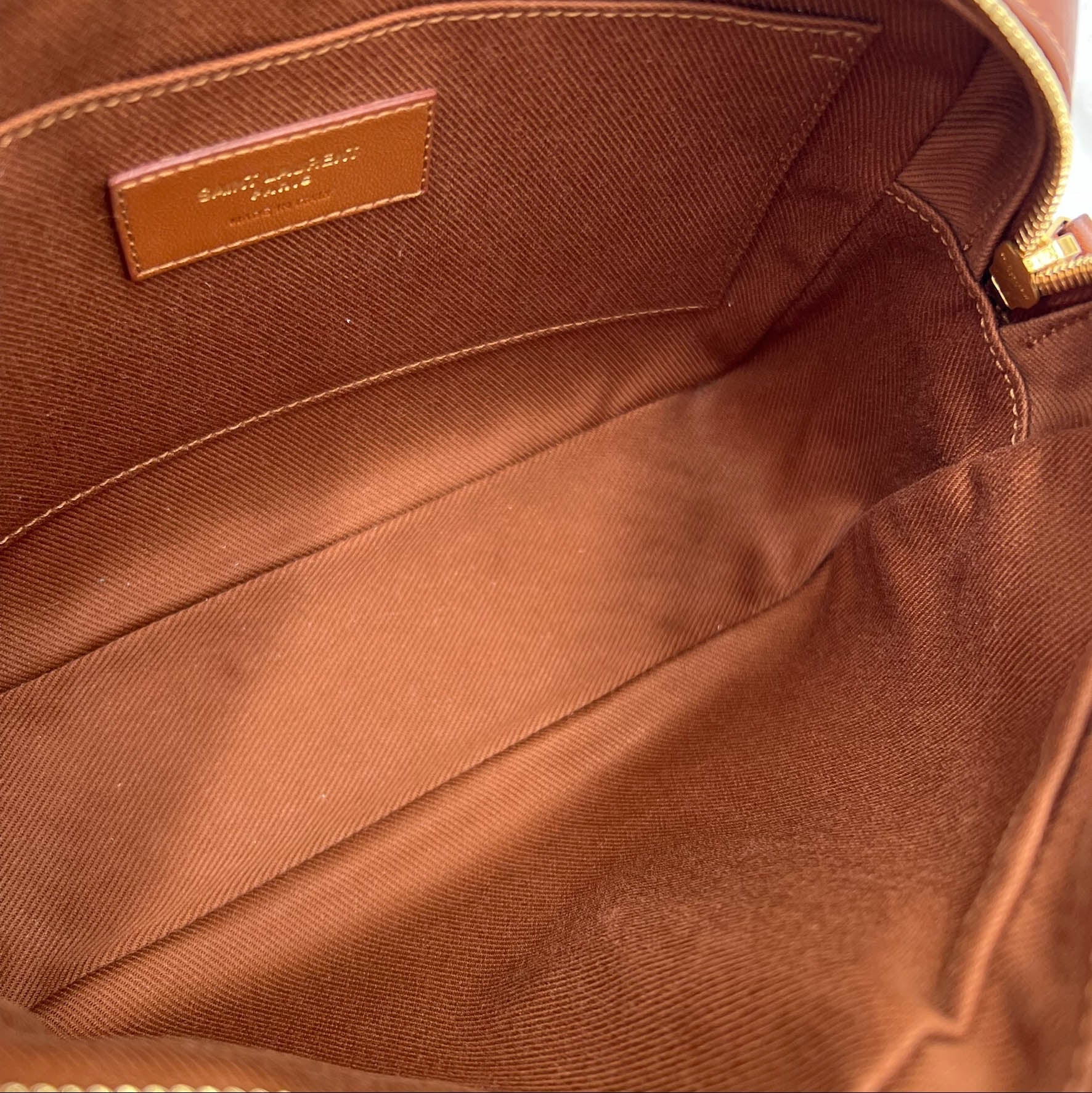Saint Laurent Monogram Lou Camera Raffia Canvas Beige Brown Leather Shoulder Bag
