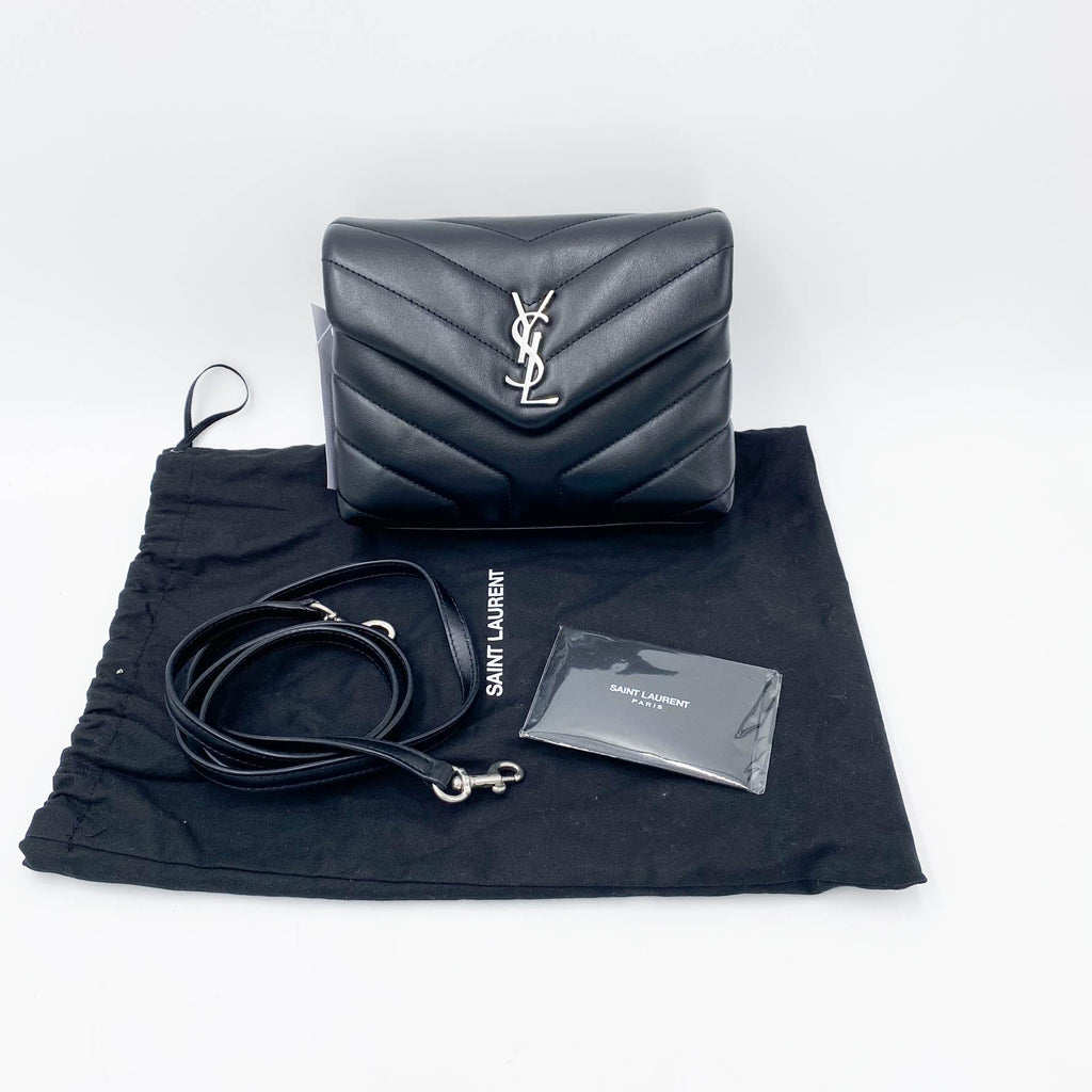 Saint Laurent Monogram Loulou Toy Silver Hardware Black Leather Shoulder Bag