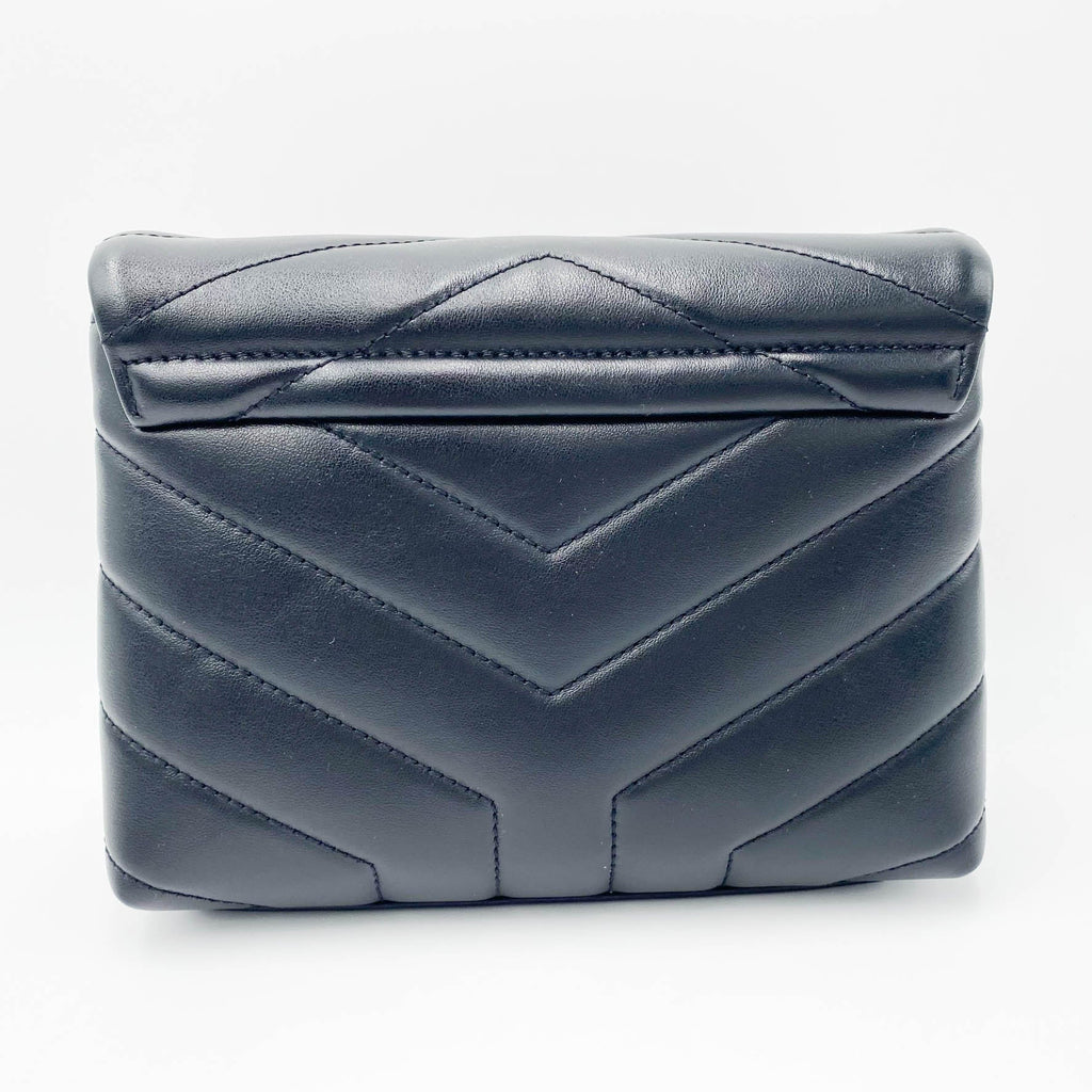 Saint Laurent Monogram Loulou Toy Silver Hardware Black Leather Shoulder Bag