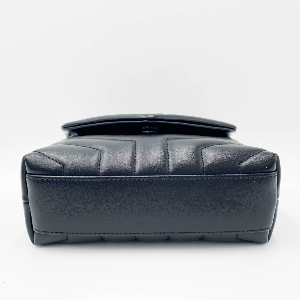 Saint Laurent Monogram Loulou Toy Silver Hardware Black Leather Shoulder Bag