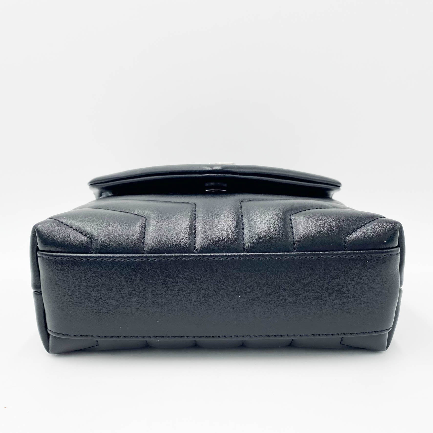 Saint Laurent Monogram Loulou Toy Silver Hardware Black Leather Shoulder Bag