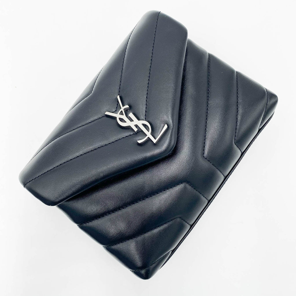 Saint Laurent Monogram Loulou Toy Silver Hardware Black Leather Shoulder Bag