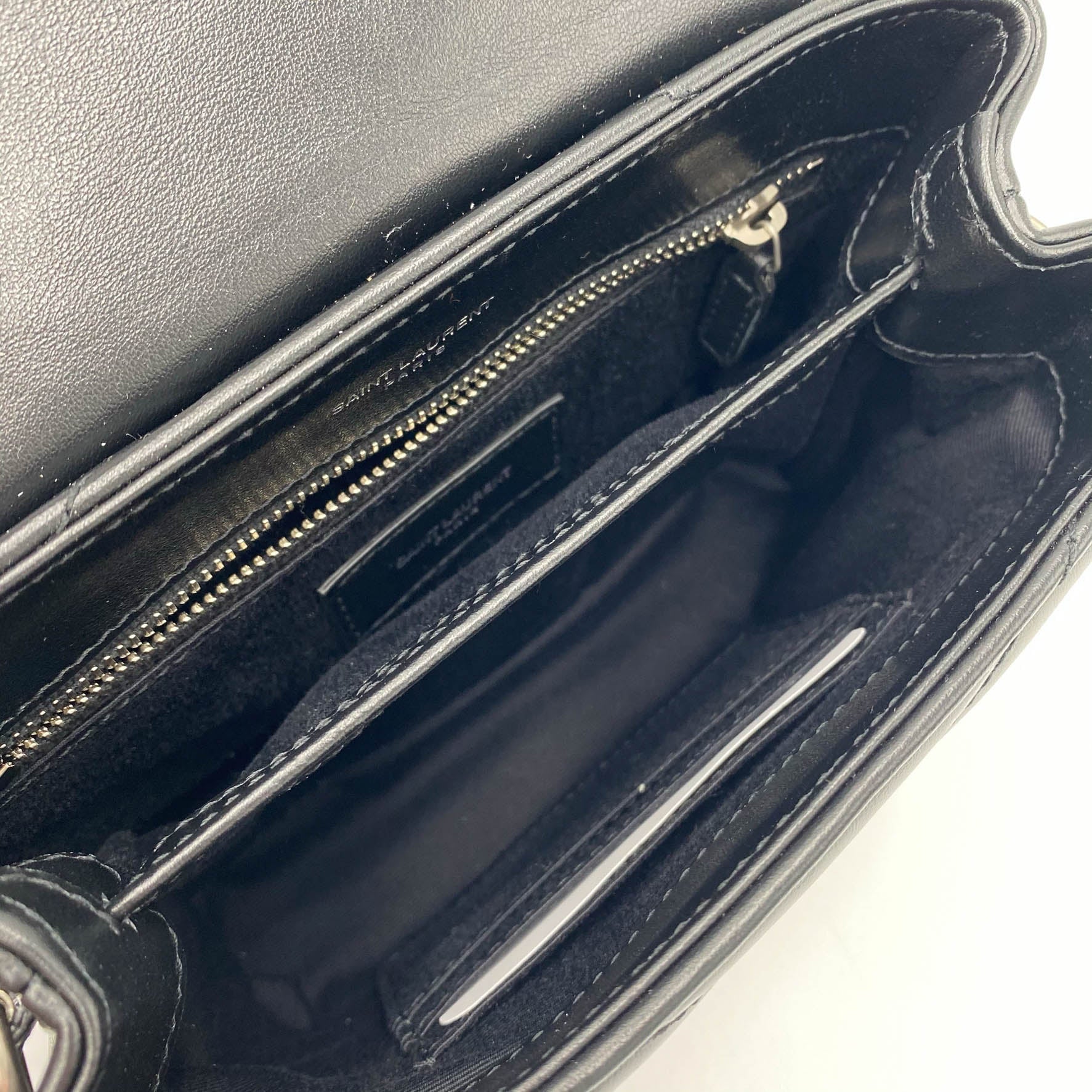 Saint Laurent Monogram Loulou Toy Silver Hardware Black Leather Shoulder Bag