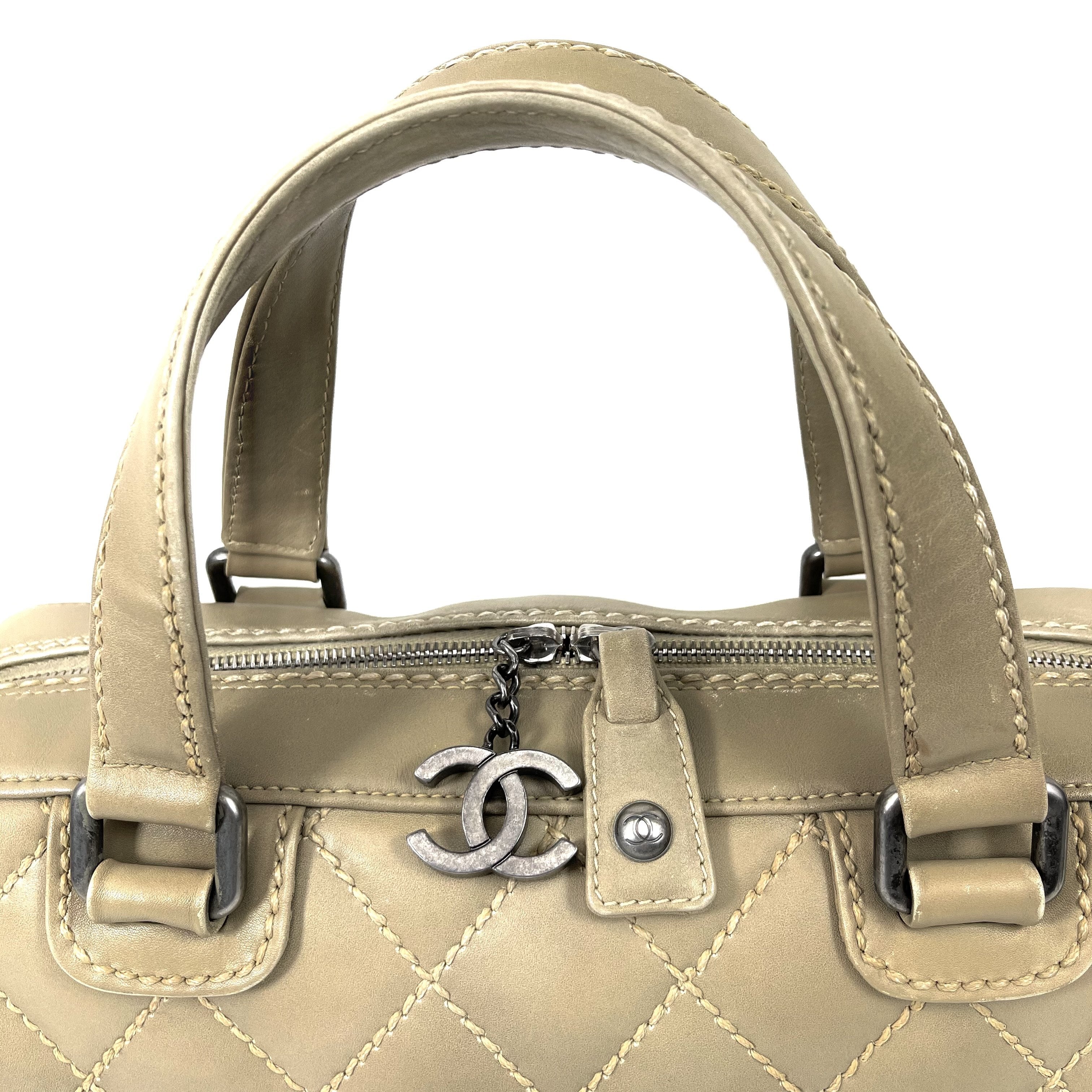 CHANEL Vintage Surpique Bowler Bag