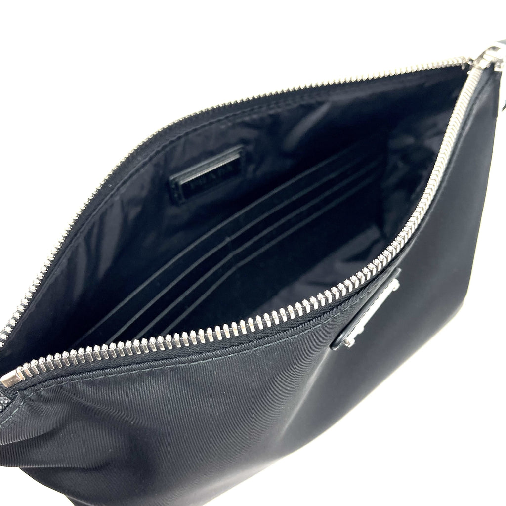 PRADA Saffiano-Trimmed Tessuto Wristlet