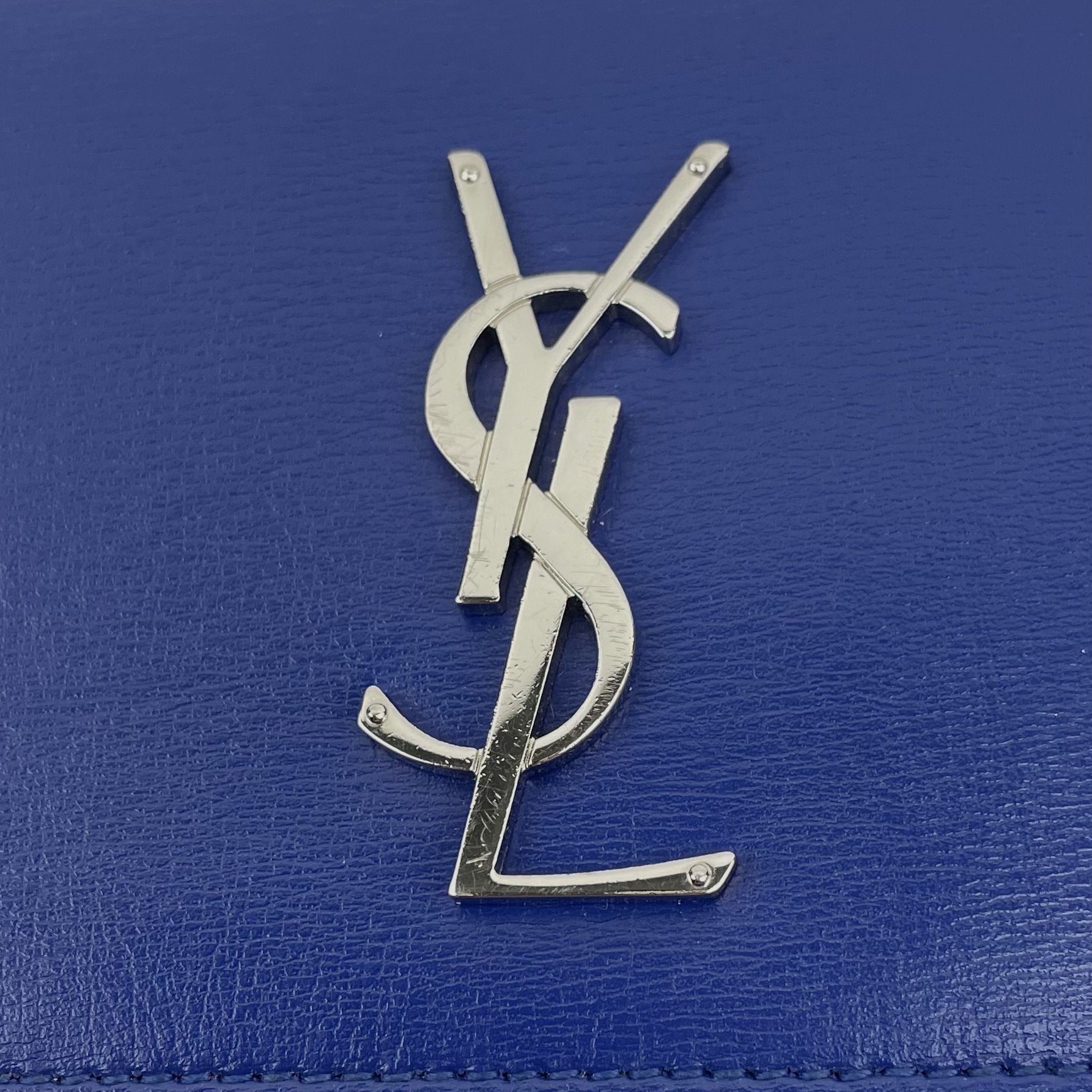 SAINT LAURENT Medium Sunset Shoulder Bag- Blue