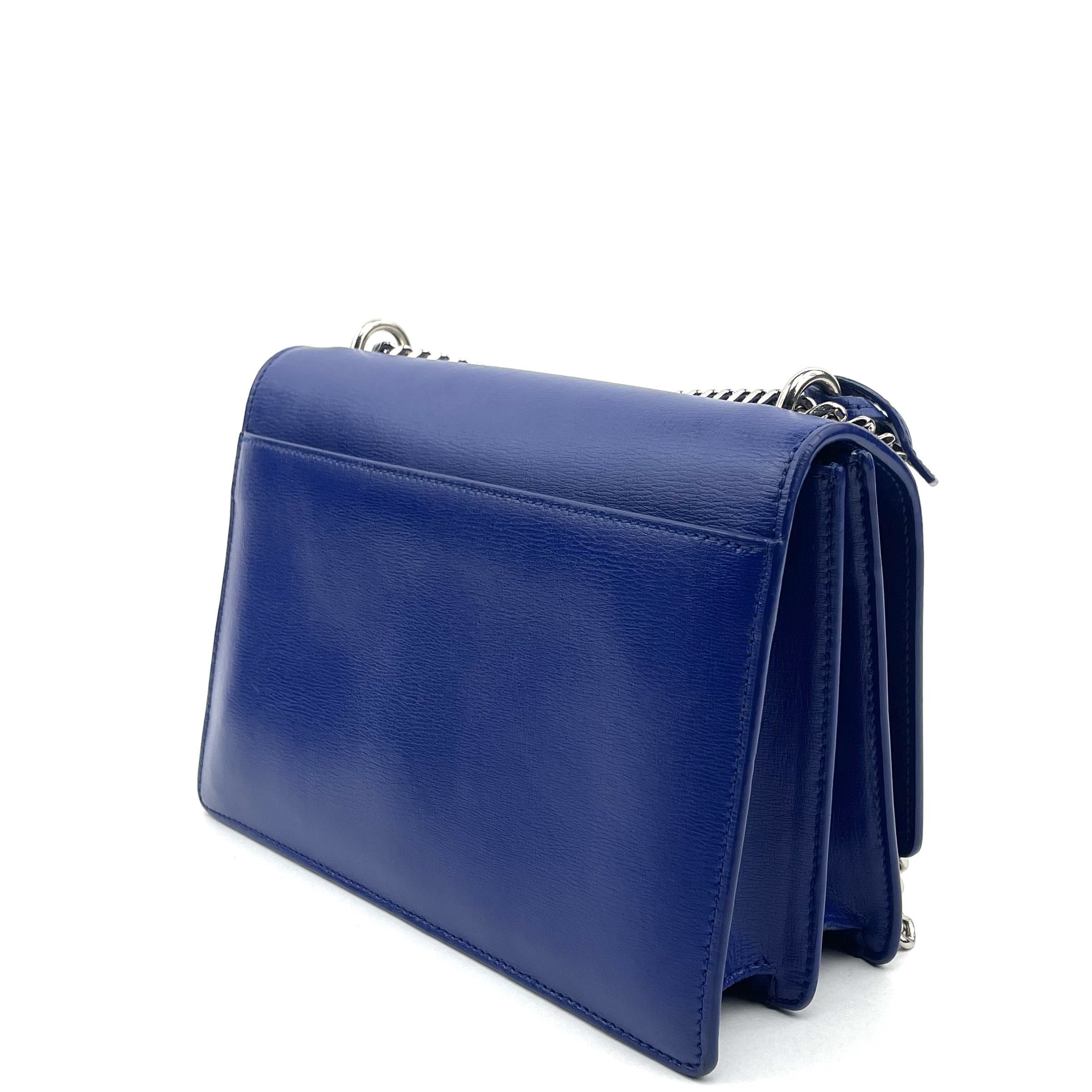 SAINT LAURENT Medium Sunset Shoulder Bag- Blue