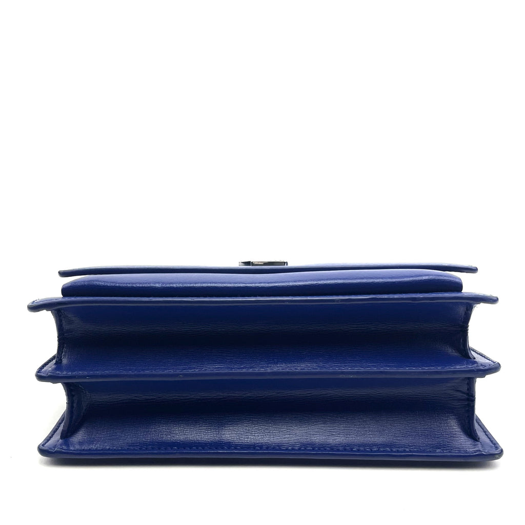 SAINT LAURENT Medium Sunset Shoulder Bag- Blue